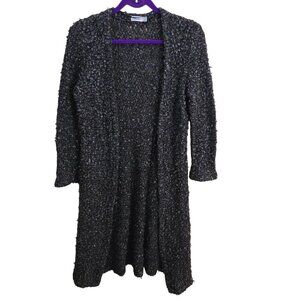 Luis Civit Mohair Wool Boucle Long Line Duster Cardigan Sweater Size S
